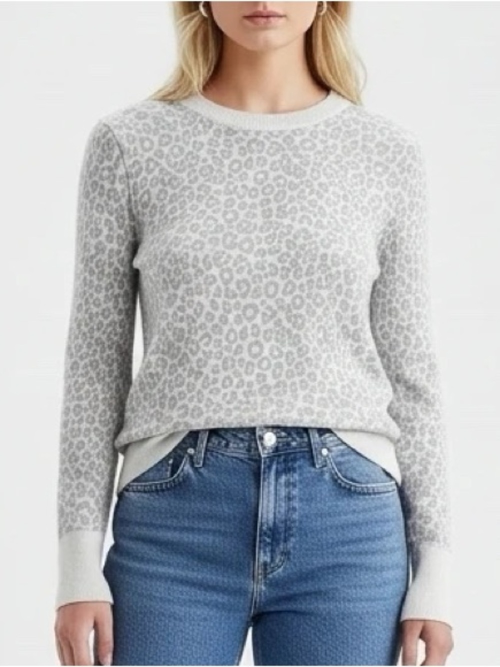 A New Day Grey Leopard Sweater